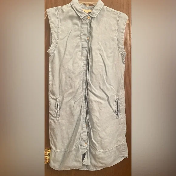Hope & Harlow | Dresses | Hope Harlow Sleeveless Denim Jumper Shift Dress  With Pockets Sz 2 | Poshmark